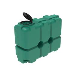 Емкость пластиковая для воды и дизельного топлива ST 2000 л с патрубками d100мм и откидной крышкой под плотность вещества до 1.0 г/см3, зеленый