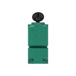 Емкость пластиковая для воды и дизельного топлива ST 2000 л с патрубками d100мм и откидной крышкой под плотность вещества до 1.0 г/см3, зеленый